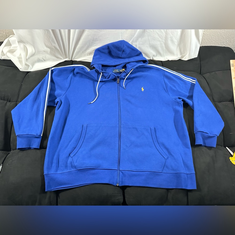 Polo Ralph Lauren Big & Tall Men's Royal Blue Mesh Full Zip Hoodie 3XB